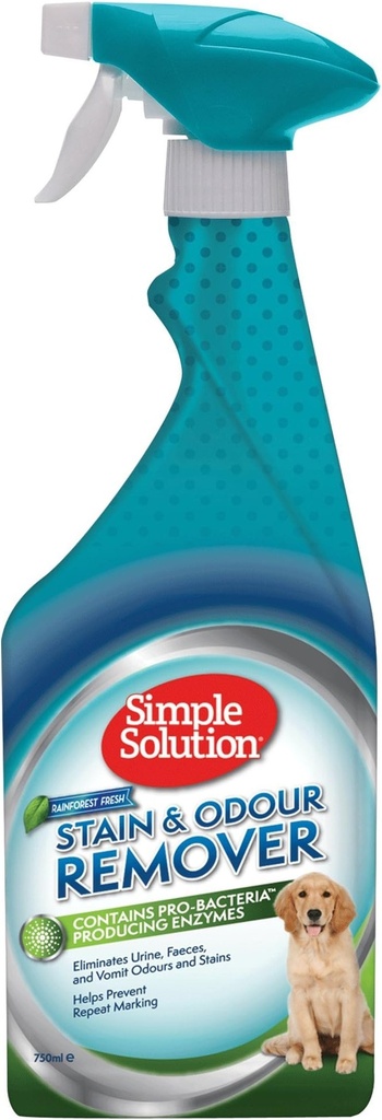 Simple Solution Dog Stain And Odour Remover Rainforest Fresh, Clear White, 750 ml