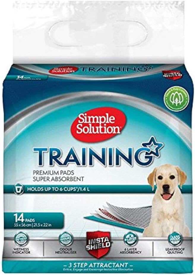 Simple Solution Premium Dog and Puppy Training Pads White Pack of 14