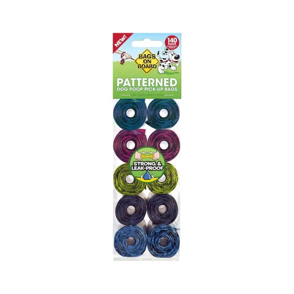 BOB - Bags on Board  Patterned Dog Poop Pick-Up Bags Blue Economy Pack  315bags  21x15 