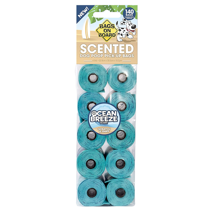 BOB - Bags on Board Refill Ocean Breeze Roll Blue Small 140bags  10x14