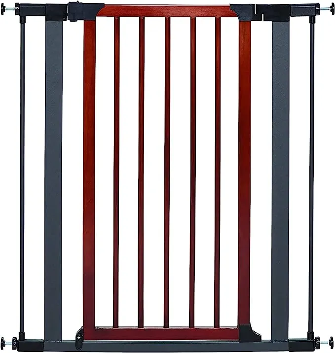 MidWest Tall Steel Wood Graphite Gate Grey / Brown 39inch
