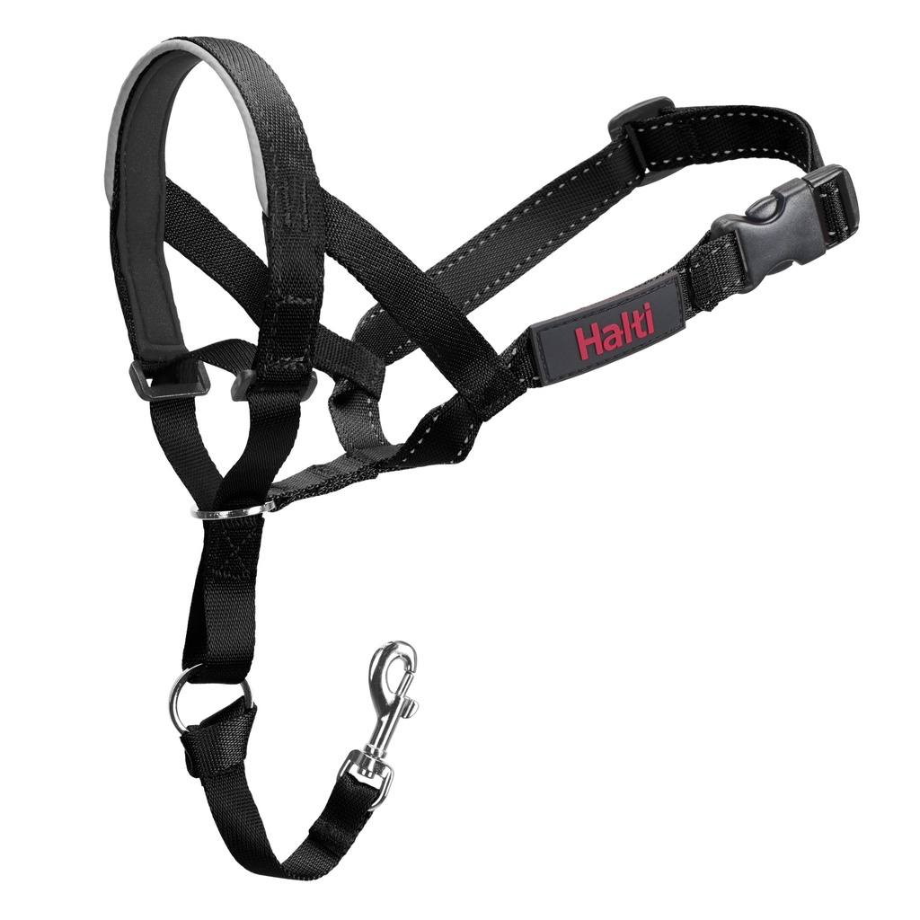 Flamingo Halti Headcollar, Dog Harness to Stop Pulling on Lead, for Small, Medium and Large Dogs, Black, Size 5