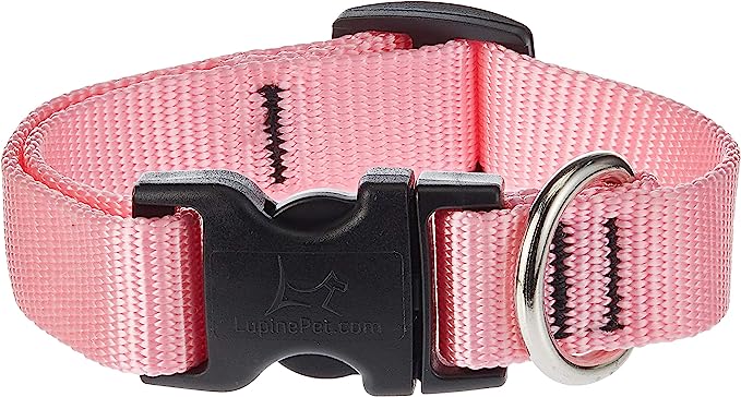 [659] LupinePet Dog Collar 9-14" Pink 34inch