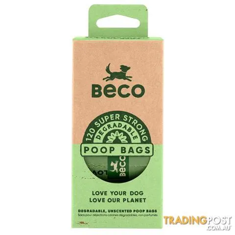 Beco Pets Unscented Dog Poo Bags 120 Refills 8Rolls x 15bags