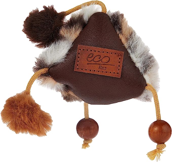 GiGwi Triangle Catch & Scratch Eco line with Slivervine Leaves and Leatherette Cat Toy