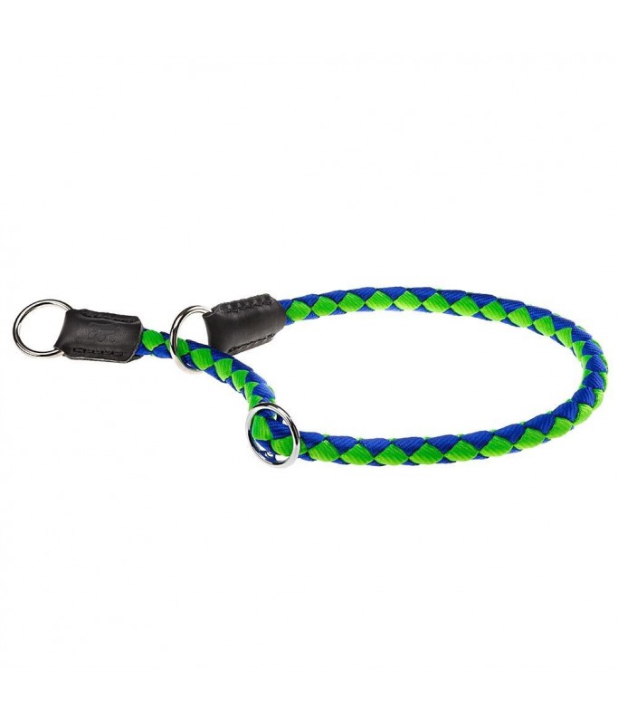 Ferplast Twist Collar Made of Colourful Braided Nylon Rope CS 12/35 Green & Blue