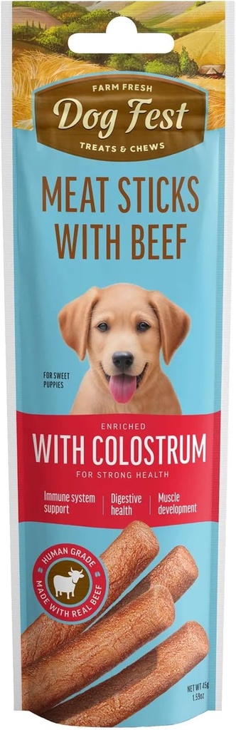 Dog Fest Beef Stick with Colostrum Puppy Treats 45gm