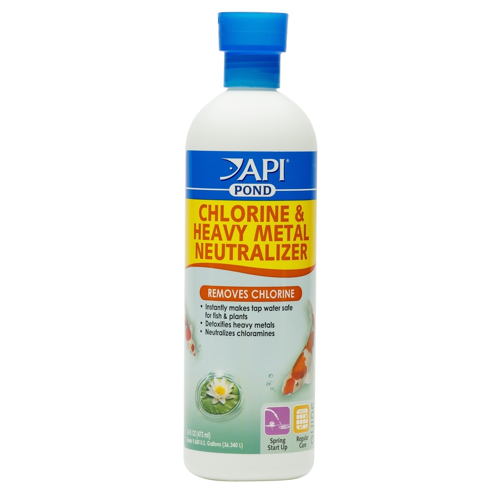 API Pond Chlorine & Heavy Metal Neutralizer 16oz / 473ml Tap Water Conditioner