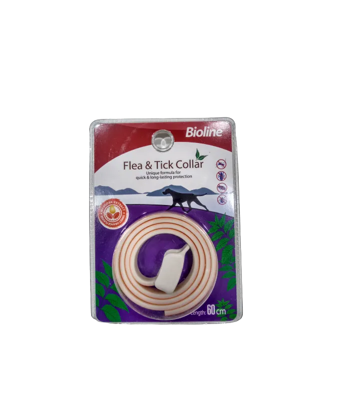 [6970117124477] Bioline Flea & Tick Collar Dog Margosa & Sweet Orange 60cm