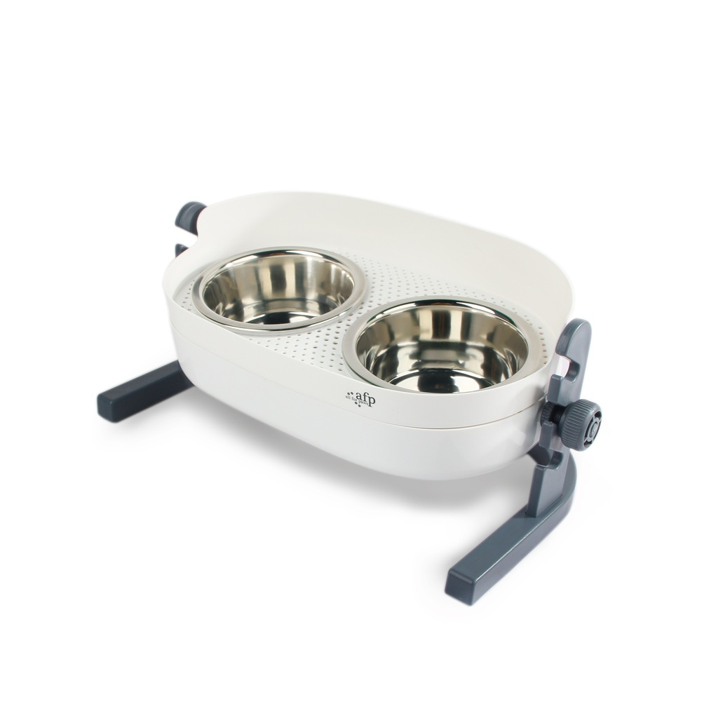 afp-All for Paws Lifestyle 3-In-1 Elevated Double Dinner Feeder Cat and Dog Bowl Medium 8Kg
