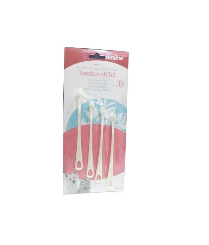 Bioline Toothbrush Set for Cats & Puppy 4pcs