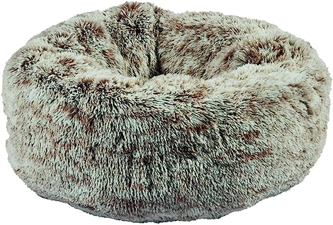Bobby Donut Furry Pet Bed Grey Small