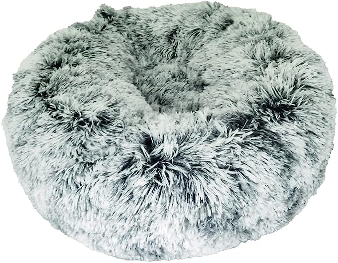 Bobby Donut Furry Pet Bed Bicolour Black Medium 70x25cm