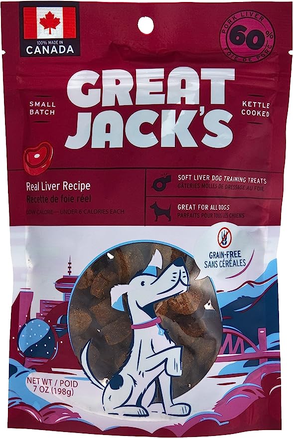 Great Jack's Kettle Cooked Dog Training Treats Real Liver Recipe 7oz