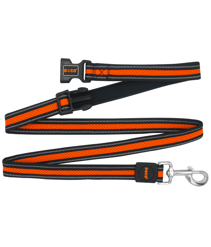 Doco 6Feet Athletica Easy-Snap Air Leash Safety Orange M / L