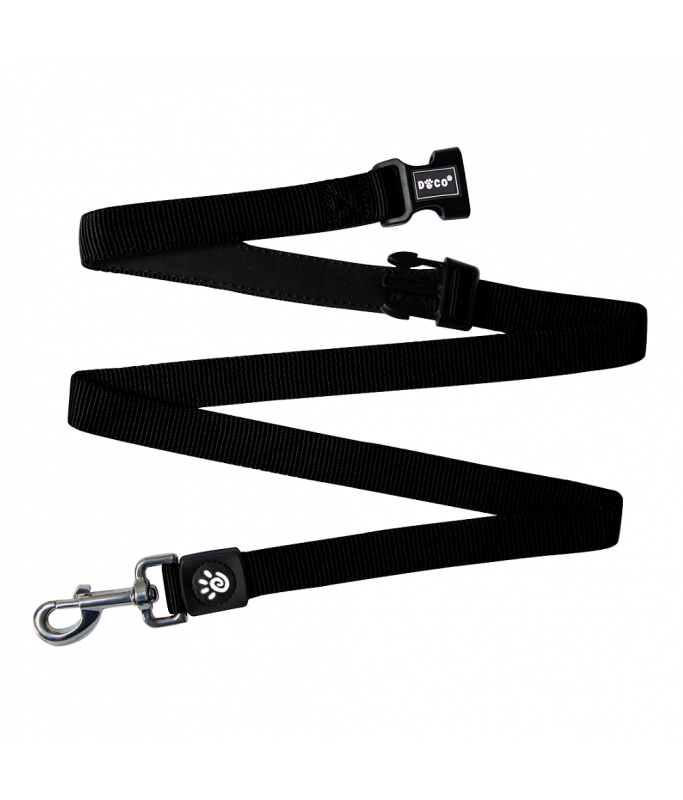 Doco 6Feet Easy Snap Hands Free Leash Black Small