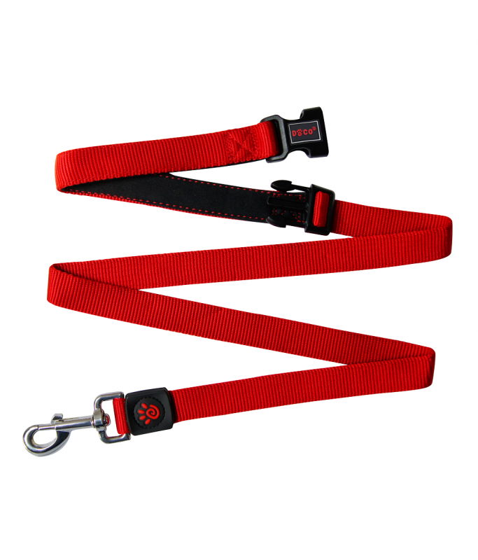 Doco 6Feet Easy Snap Hands Free Leash Red Large