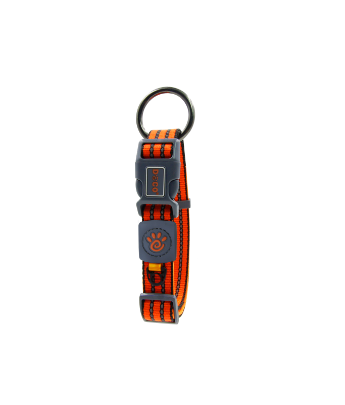 Doco Vario O Ring Collar With Reflective Stitching Orange XL