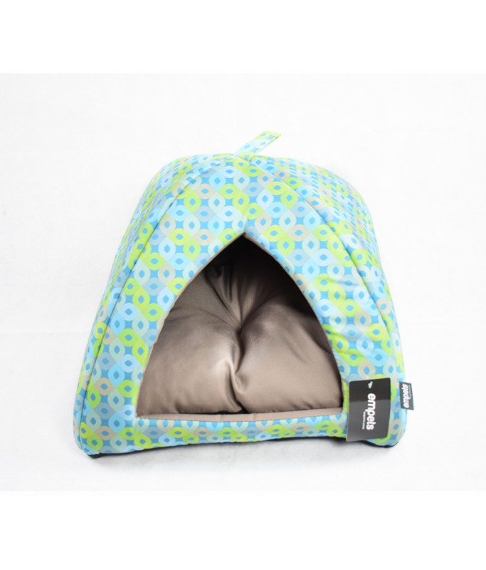 Empets Igloo House With Cushion Modern Printed Light Green 43x43x35cm