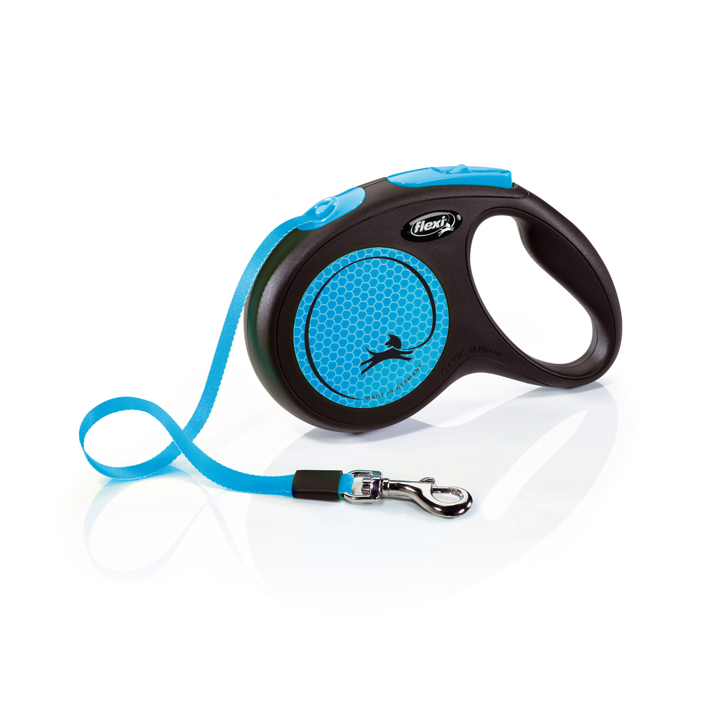 Flexi New NEON Neon Tape Leash Blue / Medium