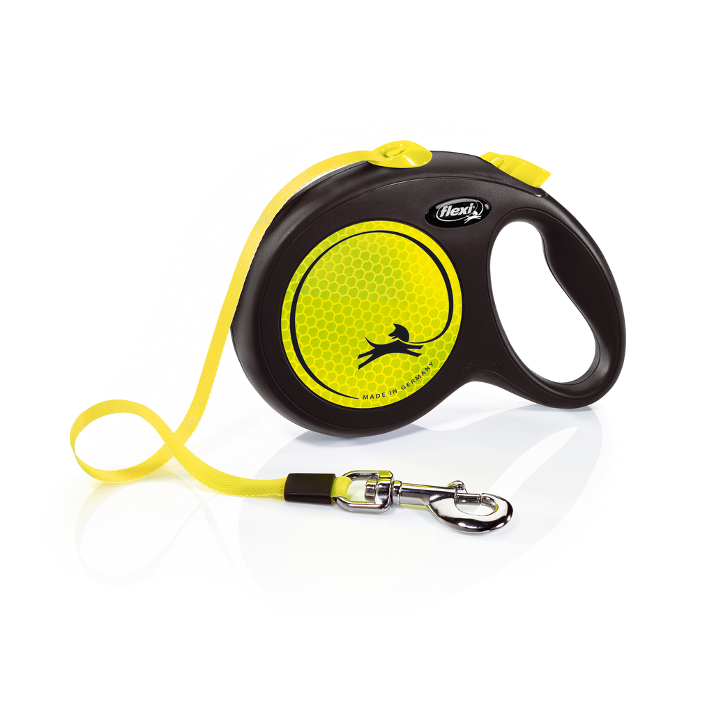 Flexi New Neon Yellow Tape Retractable Dog Leash Large 5M