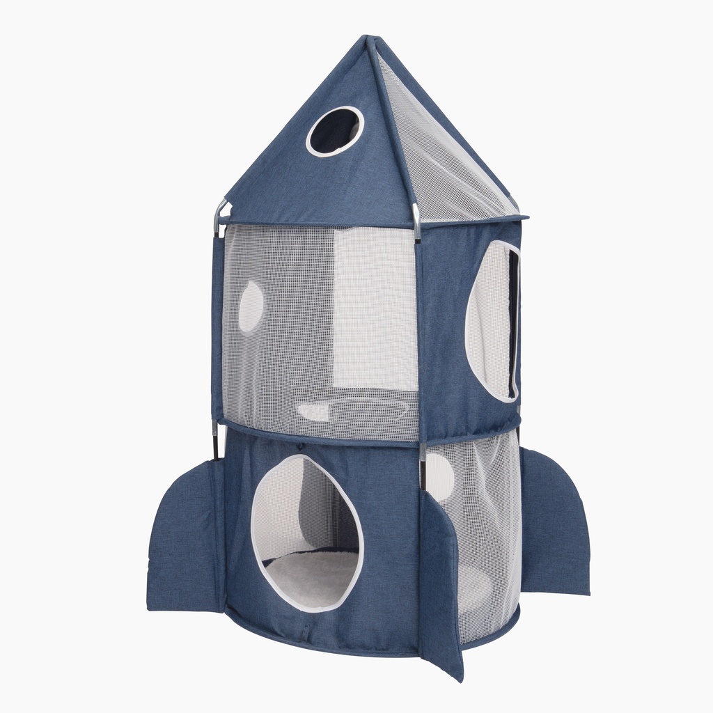 Catit Vesper Rocket Cat Tower Blue LWH 50x50x90cm