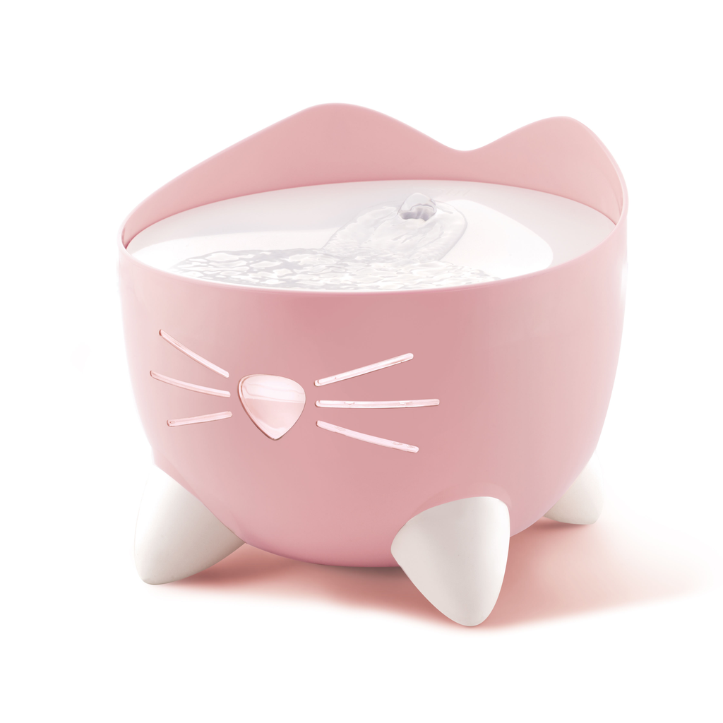 Catit PIXI Drinking Cat Water Fountain with Triple Filter and Light Pink 2.5L
