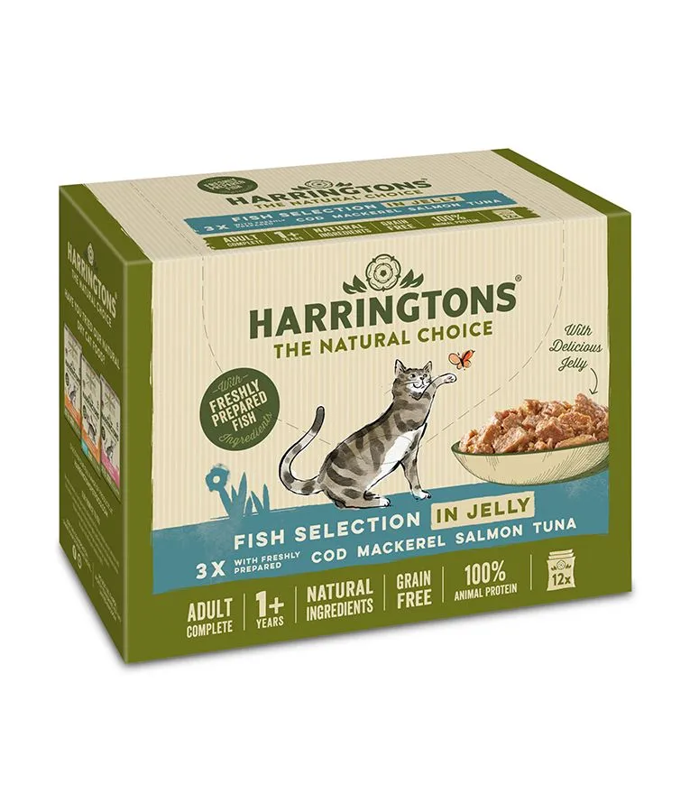 Harringtons Fish in Jelly Wet Cat Food 12x85gm