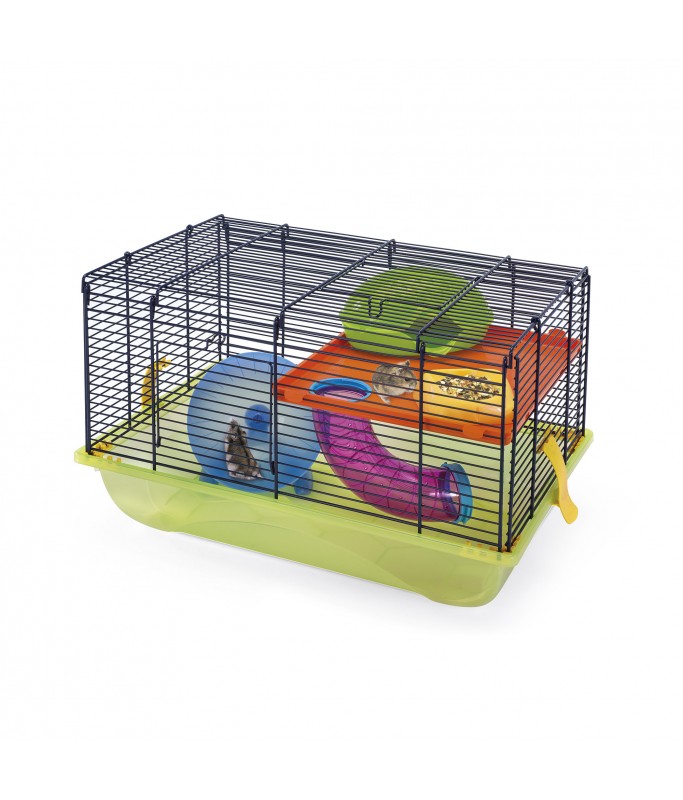 IMAC Hamster Cage 9 Spacious one Slide cage with House Blue / Light Blue 45x30.5x29cm