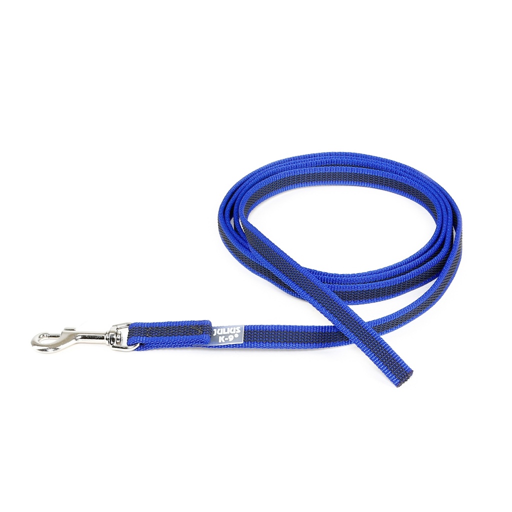 Julius-K9 Color and Gray Super Grip Leash with Handle Blue Gray 20mm x 2m