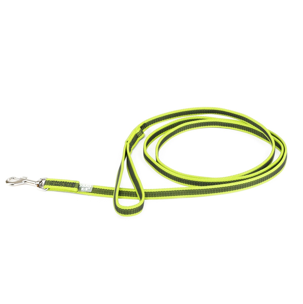 Julius-K9 Color & Gray Super-Grip Leash with Handle, 14 mm x 2 m, Neon-Gray, 87 g