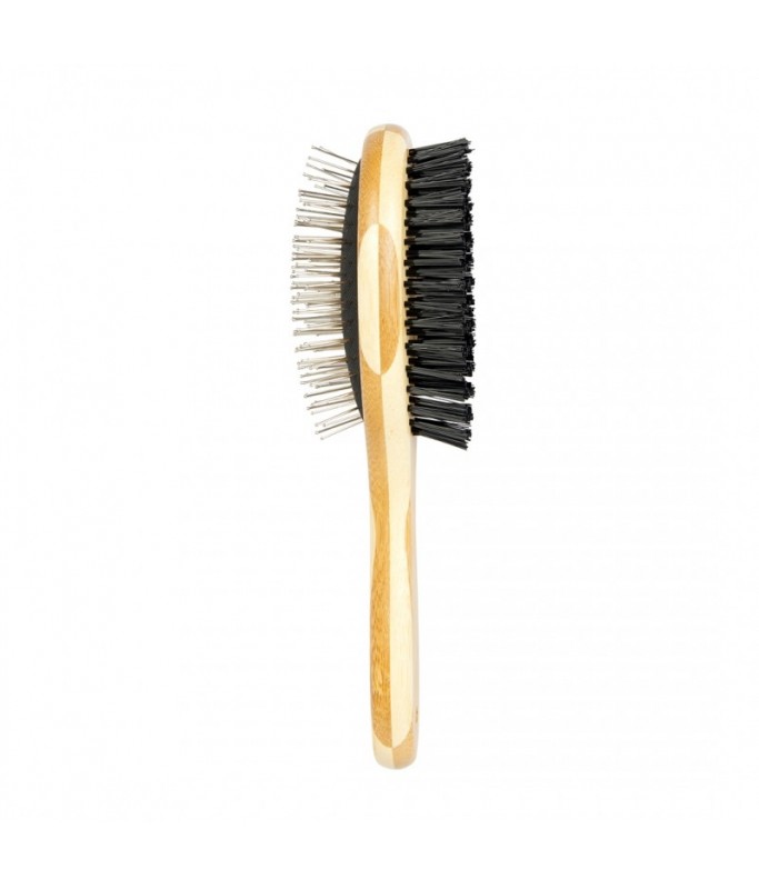 Duvo+ Bamboo 2-in-1 Soft Bristles Pin Brush Small