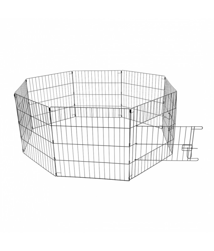 Duvo+ Puppy Run with Door & Net & Hooks Black 60x60cm