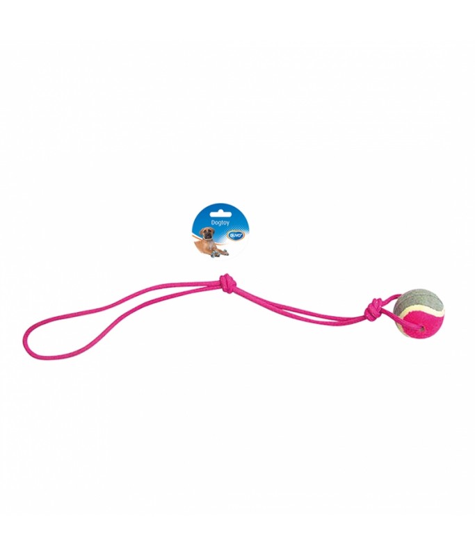Duvo Knotted Cotton Pendulum & 1Knot & Tennis Ball Grey / Pink 60cm