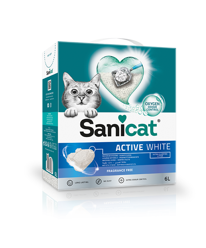 Sanicat Active Unscented Clumping Cat Litter White 6L