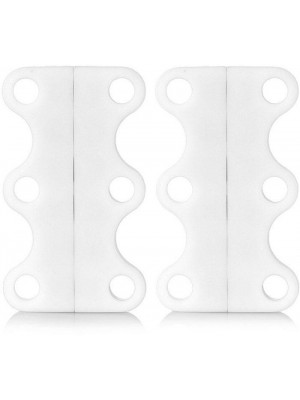 Magnetic Quick Shoe Lace Buckles 1 Pair Strong No-Tie Closure Unisex White