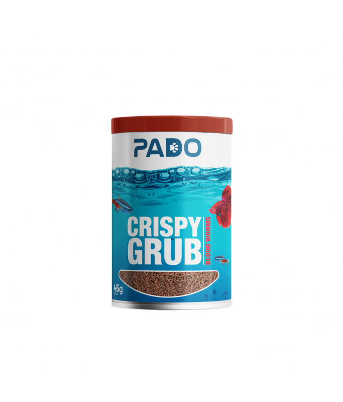 Pado Crispy Grub Blood Worms Fish Food 45gm / 500ml