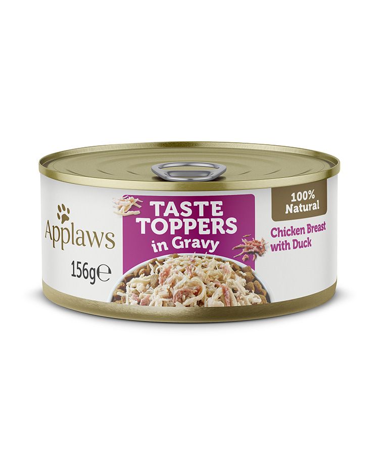 Applaws Taste Topper in Gravy Chicken Duck Dog Tin 156gm