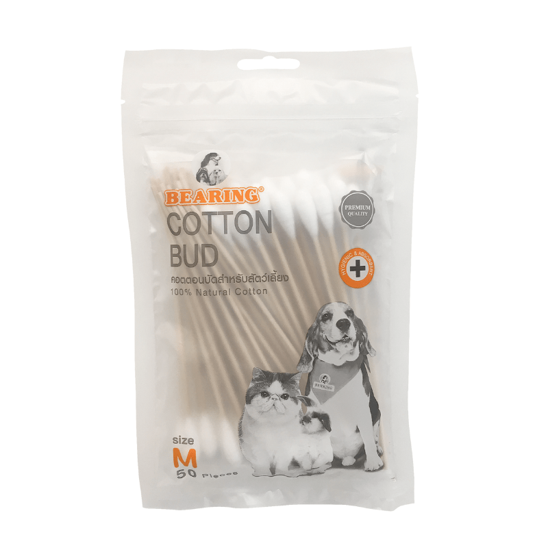 Bearing Cotton Bud for Pets Medium 50pcs