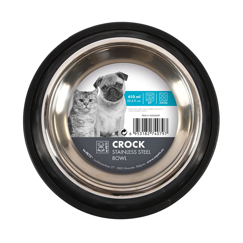 [6953182740797] M-PETS Crock Stainless Steel Bowl Medium