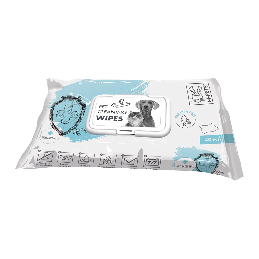 [6953182736837] M-PETS Pet Cleaning Wipes Anti Bacterial 40pcs