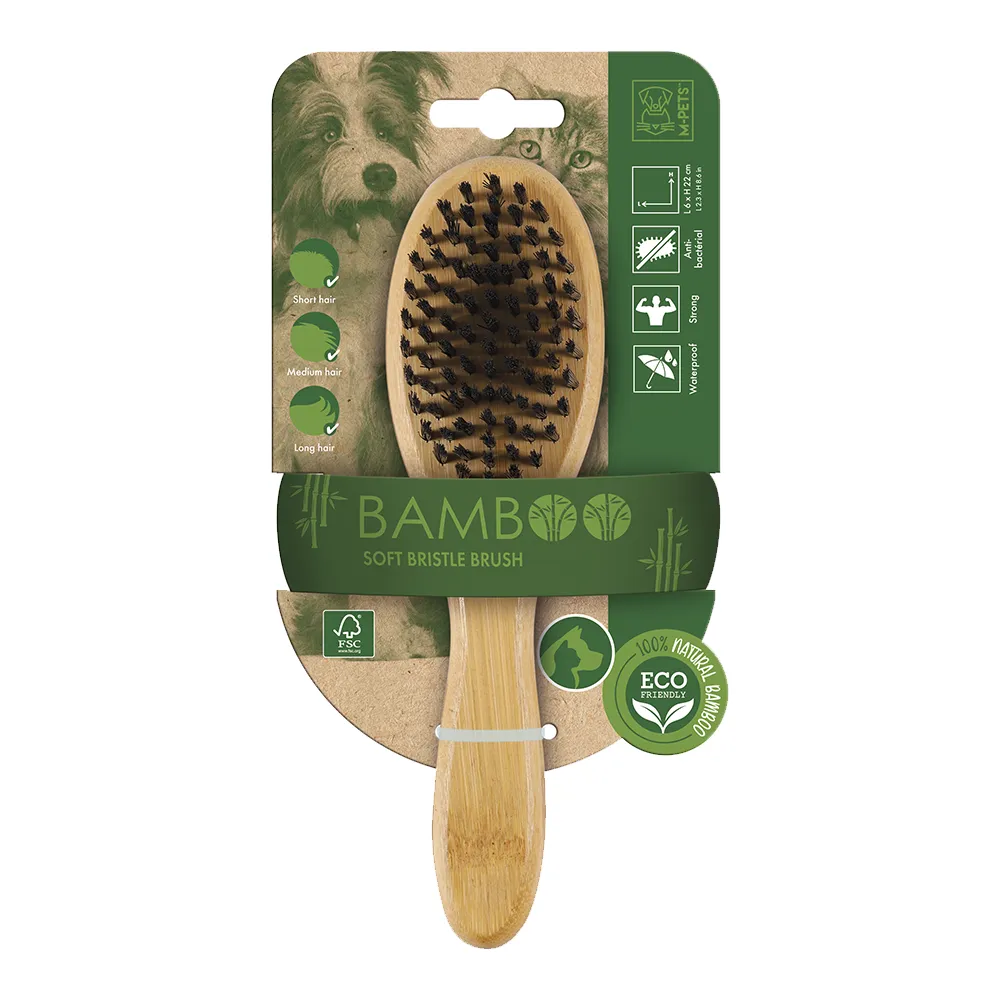 [6953182738404] M-PETS Bamboo Soft Bristle Brush