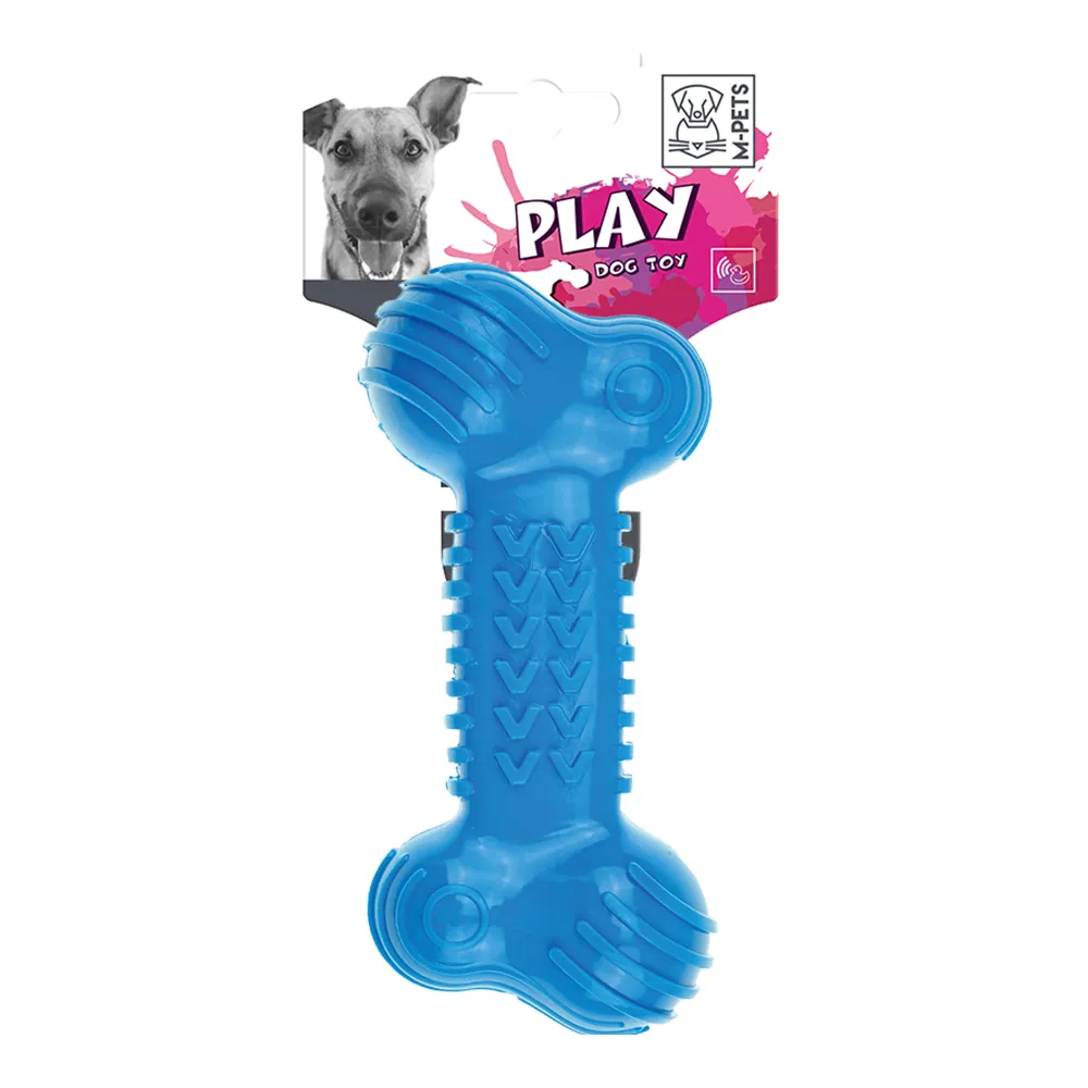 [6953182727262] M-PETS Fun Bone Blue Dog Toy