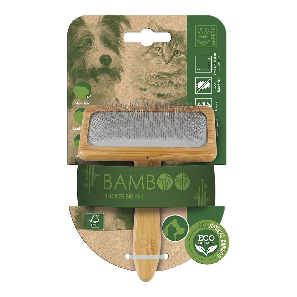M-PETS Bamboo Slicker Brush Medium