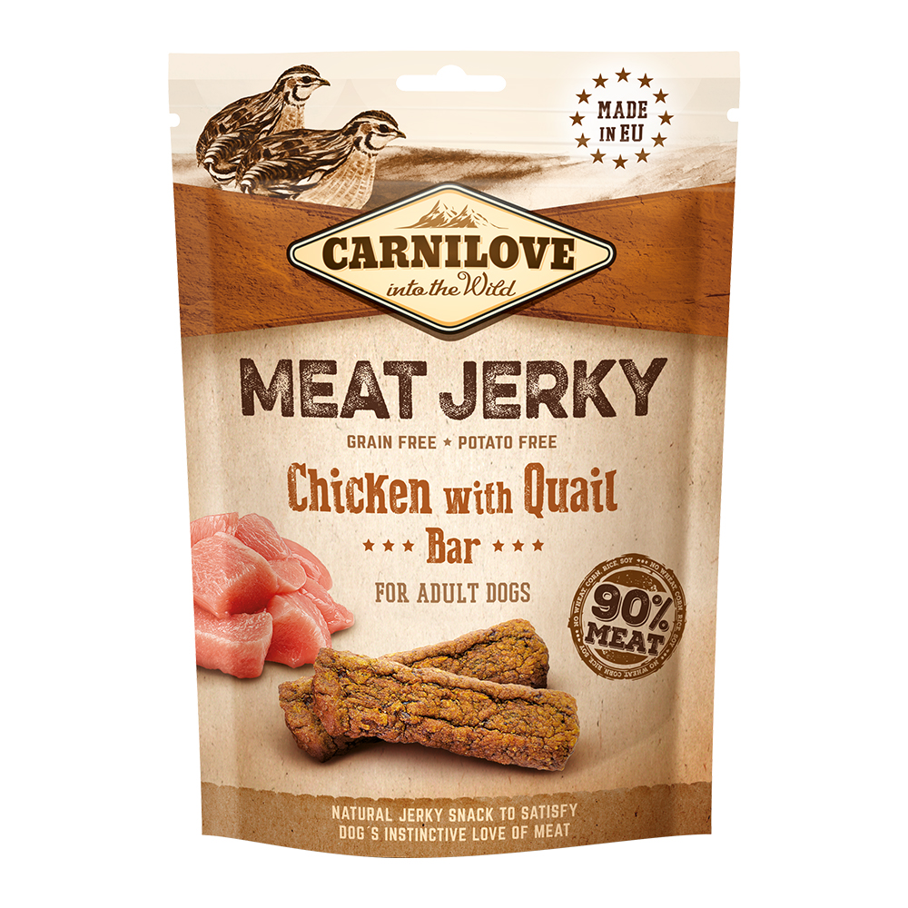 Carnilove Jerky Snack Chicken with Quail Bar 100gm
