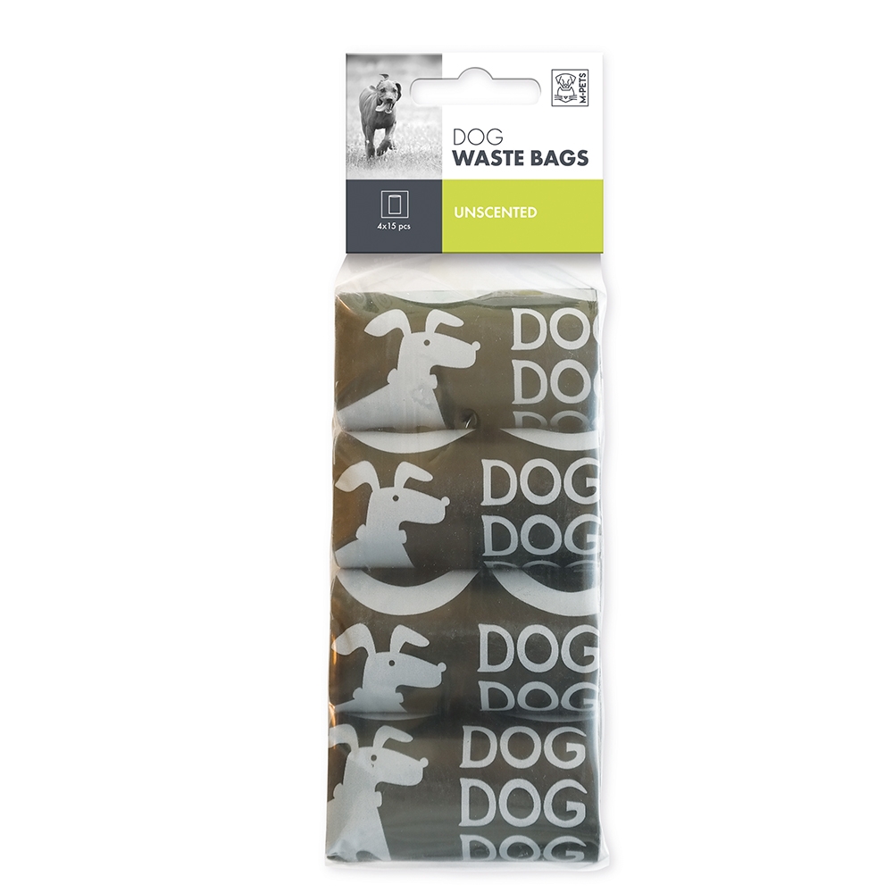 M-PETS Dog Waste Bags Black 60 bags 4x15