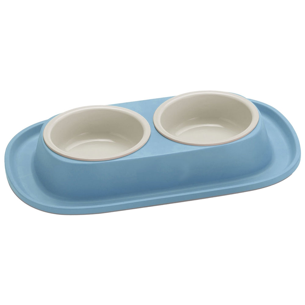 Georplast Soft Touch Plastic Double Bowl Assorted Colors