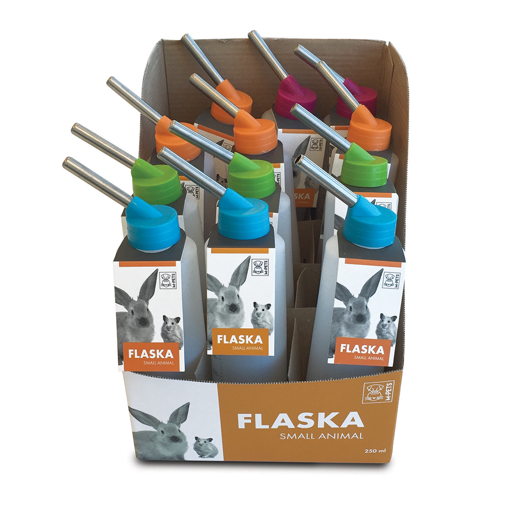 M-PETS Flaska Drinking Bottle Display Box of Mixed Colors 12pcs 250ml 