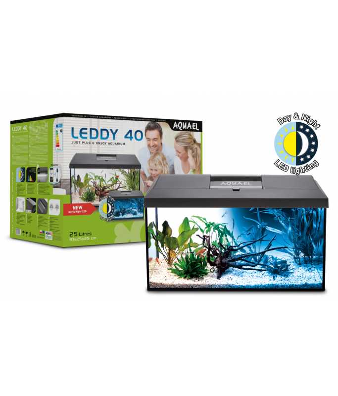 Aquael Leddy Aquarium Set Black-Day & Night Sizes: 40cm