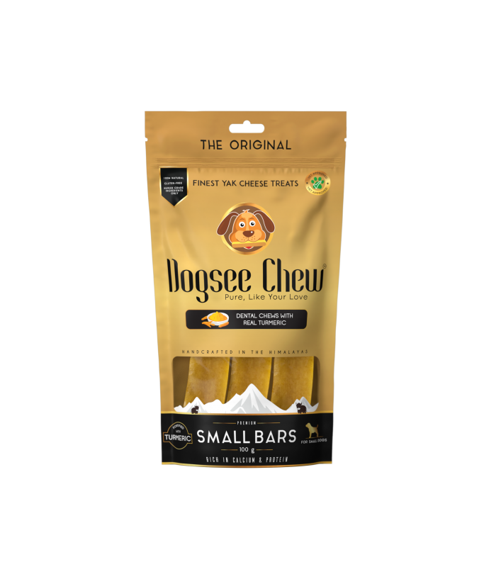 Dogsee Turmeric Small Bars Long Lasting Dental Chews for Small Dogs 100gm